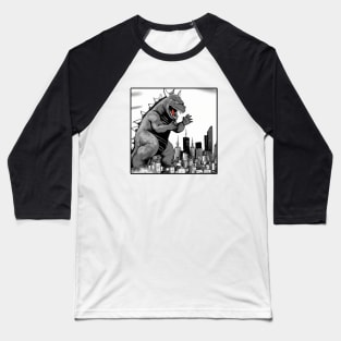 Godzilla destroying the city Baseball T-Shirt